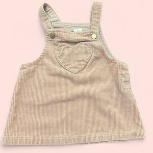 H & M girls pink corduroy overall dress